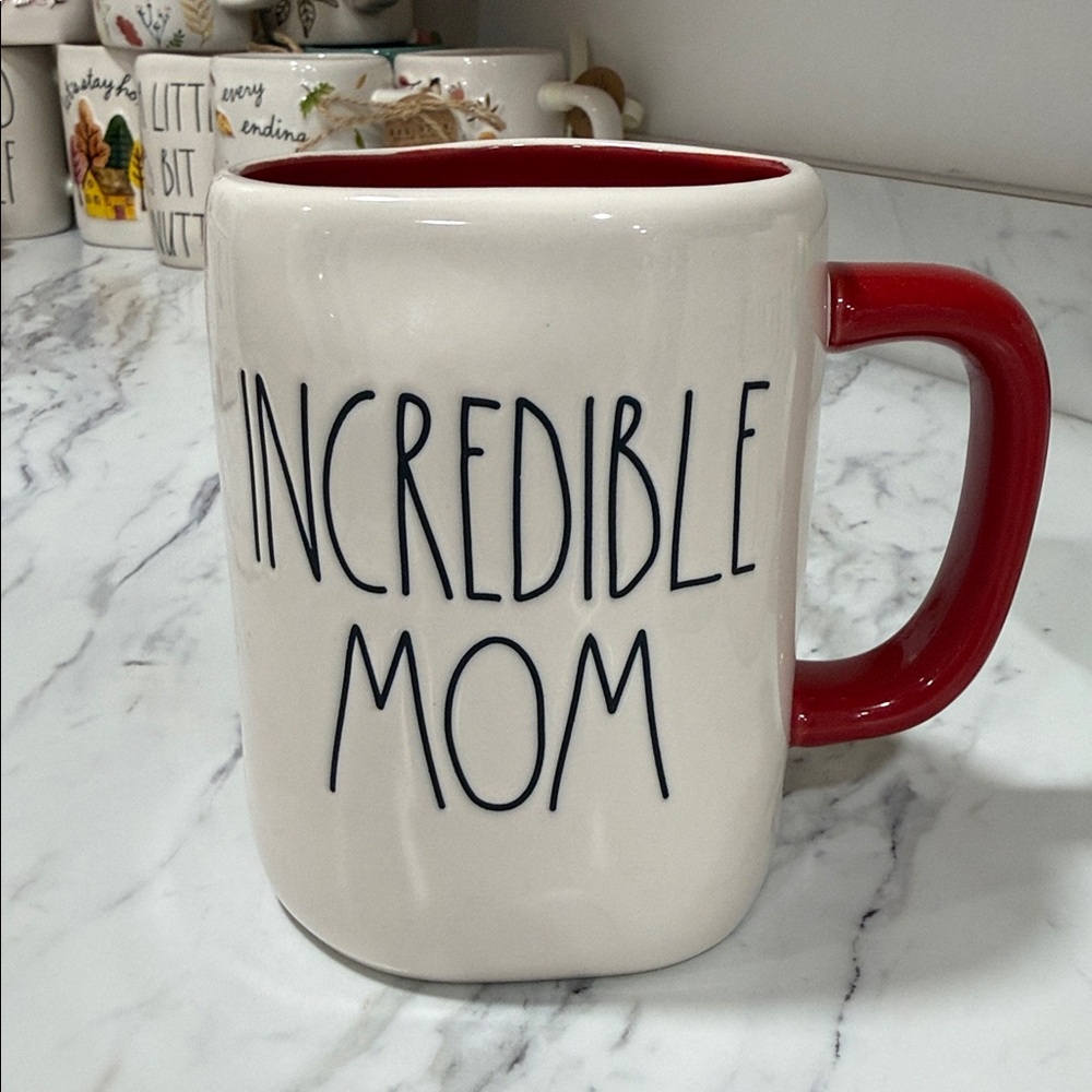 Rae Dunn Incredible Mom Mug - Red and White